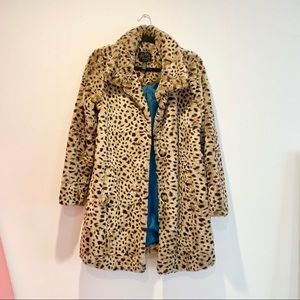 Lucky Brand Faux Leopard Coat - S/M